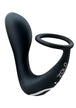 ZOLO Black Thumb Vibrating Cock Ring with Prostate Massager - Black